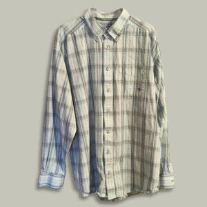 Ariat Plaid Button Down Shirt Long Sleeves Breathable Mesh Yoke Blue Men's XXL